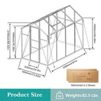 Podwyższona szklarnia Gulches 6×8 ft czarna